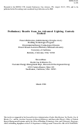 Cover page: Preliminary results from an advanced lighting controls testbed