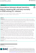Cover page: Associations between abrupt transition, dialysis-requiring AKI, and early mortality in ESKD among U.S. veterans.
