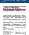 Cover page: Community Health Workers as Social Marketers of Injectable Contraceptives: A Case Study from Ethiopia