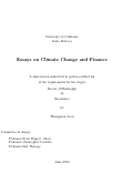 Cover page: Essays on Climate Change and Finance