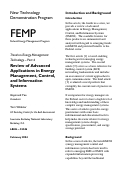 Cover page: Trends in Energy Management Technology - Part 4: Review of Advanced Applications in Energy 
Management, Control, and Information Systems