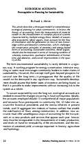 Cover page: Ecological Accounts: Prerequisite to Planning for Sustainability