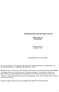 Cover page: Technology Policy and Economic Growth
