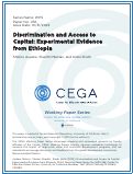 Cover page of Discrimination and Access to Capital: Experimental Evidence from Ethiopia