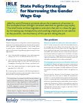 Cover page: State Policy Strategies for Narrowing the Gender Wage Gap