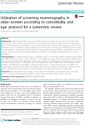 Cover page: Utilization of screening mammography in older women according to comorbidity and age: protocol for a systematic review