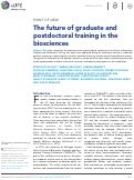 Cover page: The future of graduate and postdoctoral training in the biosciences