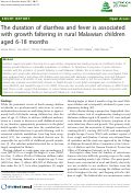 Cover page: The duration of diarrhea and fever is associated with growth faltering in rural Malawian children aged 6-18 months