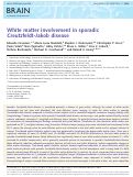 Cover page: White matter involvement in sporadic Creutzfeldt-Jakob disease