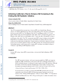 Cover page: Informing California's Plan to Enhance HIV Screening in the Ending the HIV Epidemic Initiative.