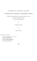 Cover page: The exponential complexity of satisfiability problems
