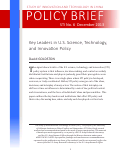 Cover page: Key Leaders in U.S. Science, Technology, and Innovation Policy