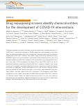 Cover page: Drug repurposing screens identify chemical entities for the development of COVID-19 interventions