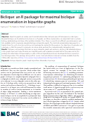 Cover page: Biclique: an R package for maximal biclique enumeration in bipartite graphs
