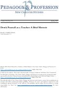 Cover page: Derek Pearsall as a Teacher: A Brief Memoir