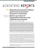 Cover page: Optimal Environmental Conditions and Anomalous Ecosystem Responses: Constraining Bottom-up Controls of Phytoplankton Biomass in the California Current System.
