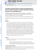 Cover page: The effect of responsiveness to speech-generating device input on spoken language in children with autism spectrum disorder who are minimally verbal†.
