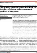 Cover page: WASH interventions and child diarrhea at the interface of climate and socioeconomic position in Bangladesh.