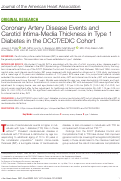Cover page: Coronary Artery Disease Events and Carotid Intima‐Media Thickness in Type 1 Diabetes in the DCCT/EDIC Cohort