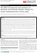 Cover page: The effect of improved rural sanitation on diarrhoea and helminth infection: design of a cluster-randomized trial in Orissa, India