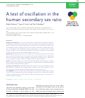 Cover page: A test of oscillation in the human secondary sex ratio