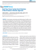 Cover page: Real-Time Power System Event Detection: A Novel Instance Selection Approach