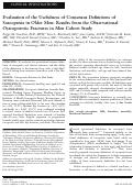 Cover page: Evaluation of the Usefulness of Consensus Definitions of Sarcopenia in Older Men: Results from the Observational Osteoporotic Fractures in Men Cohort Study