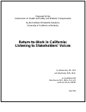 Cover page: Return-to-Work in California: Listening to Stakeholders' Voices