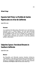 Cover page: Subprime Spaces: Foreclosed Dreams in Southern California