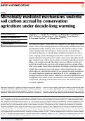 Cover page: Microbially mediated mechanisms underlie soil carbon accrual by conservation agriculture under decade-long warming.