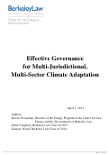 Cover page: Effective Governance for Multi-Jurisdictional, Multi-Sector Climate Adaptation