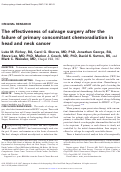 Cover page: The effectiveness of salvage surgery after the failure of primary concomitant chemoradiation in head and neck cancer