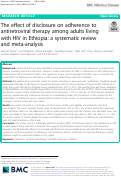 Cover page: The effect of disclosure on adherence to antiretroviral therapy among adults living with HIV in Ethiopia: a systematic review and meta-analysis