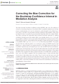 Cover page: Correcting the Bias Correction for the Bootstrap Confidence Interval in Mediation Analysis