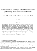 Cover page: International Risk Sharing is Better Than You Think (or Exchange Rates are Much Too Smooth!