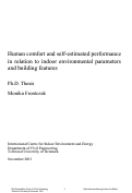 Cover page: Human comfort and self-estimated performance in relation to indoor environmental parameters and building features