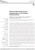 Cover page: Genome-Based Taxonomic Classification of the Phylum Actinobacteria