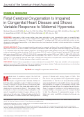Cover page: Fetal Cerebral Oxygenation Is Impaired in Congenital Heart Disease and Shows Variable Response to Maternal Hyperoxia