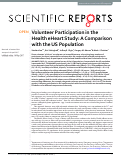 Cover page: Volunteer Participation in the Health eHeart Study: A Comparison with the US Population.