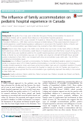 Cover page: The influence of family accommodation on pediatric hospital experience in Canada