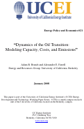 Cover page: Dynamics of the Oil Transition: Modeling Capacity, Costs, and Emissions