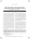 Cover page: Frailty and cognition in older people with HIV: recognizing the importance of geriatric syndromes