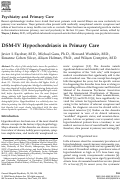 Cover page: DSM-IV Hypochondriasis in Primary Care