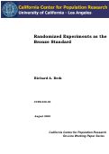 Cover page: Randomized Experiments as the Bronze Standard