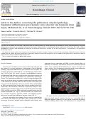 Cover page: Letter to the Author, concerning the publication: Amyloid pathology fingerprint differentiates post-traumatic stress disorder and traumatic brain injury. Mohamed AZ, et al. Neuroimaging Clinical 2018 Jun 5;19:716–726