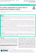 Cover page: An online experiment to assess bias in professional medical coding