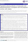 Cover page: Population pharmacokinetics of artesunate and dihydroartemisinin in pregnant and non-pregnant women with malaria