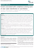 Cover page: Factors associated with compliance among users of solar water disinfection in rural Bolivia