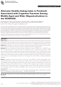 Cover page: Alternate Healthy Eating Index is Positively Associated with Cognitive Function Among Middle-Aged and Older Hispanics/Latinos in the HCHS/SOL