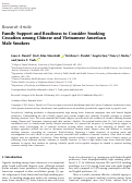 Cover page: Family Support and Readiness to Consider Smoking Cessation among Chinese and Vietnamese American Male Smokers